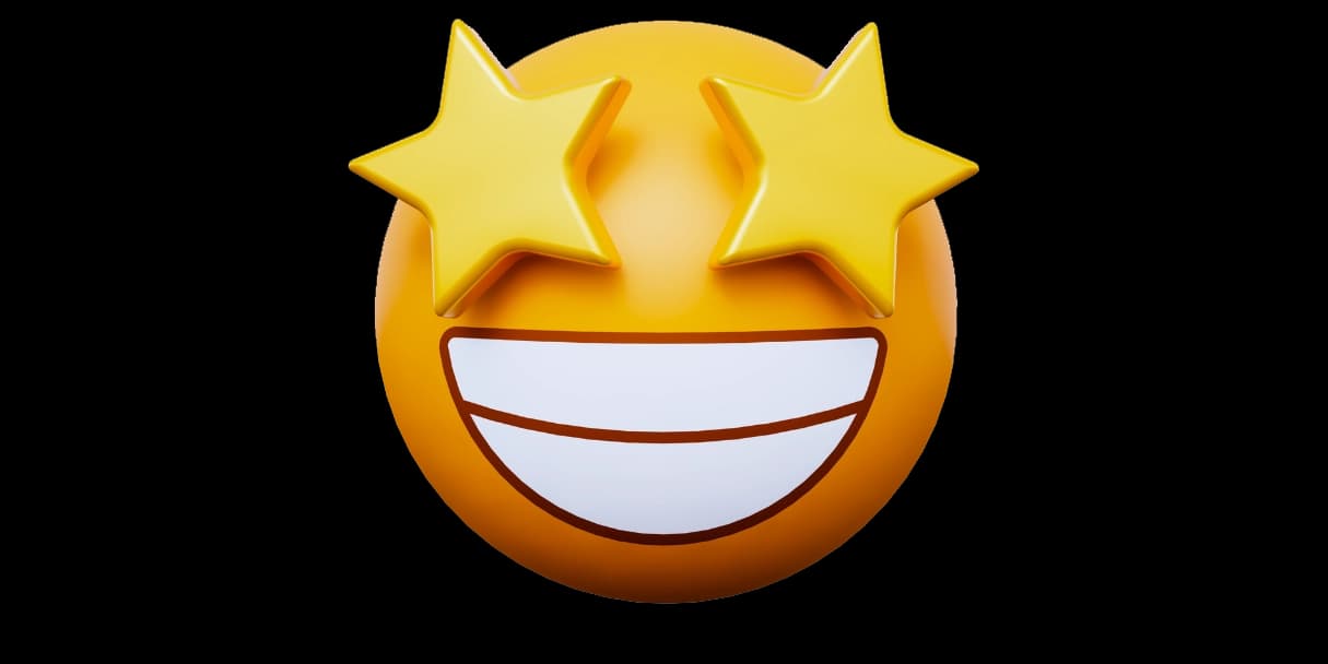 emoji com olhos brilhando